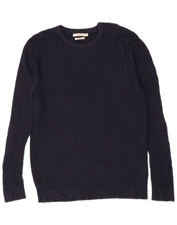 Suéter masculino Jack & Jones Slim Fit com gola redonda XL azul marinho algodão