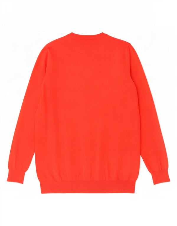 Suéter masculino Zara com decote em V grande algodão vermelho