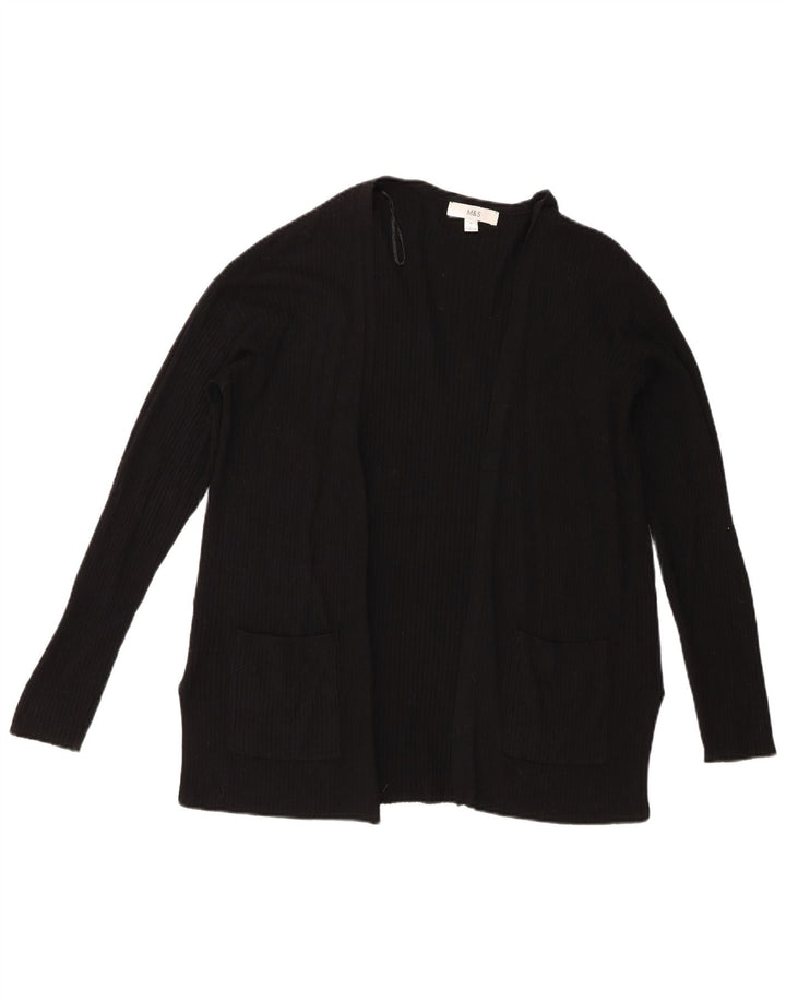Suéter cardigã aberto feminino Marks & Spencer Reino Unido 14 viscose preta média