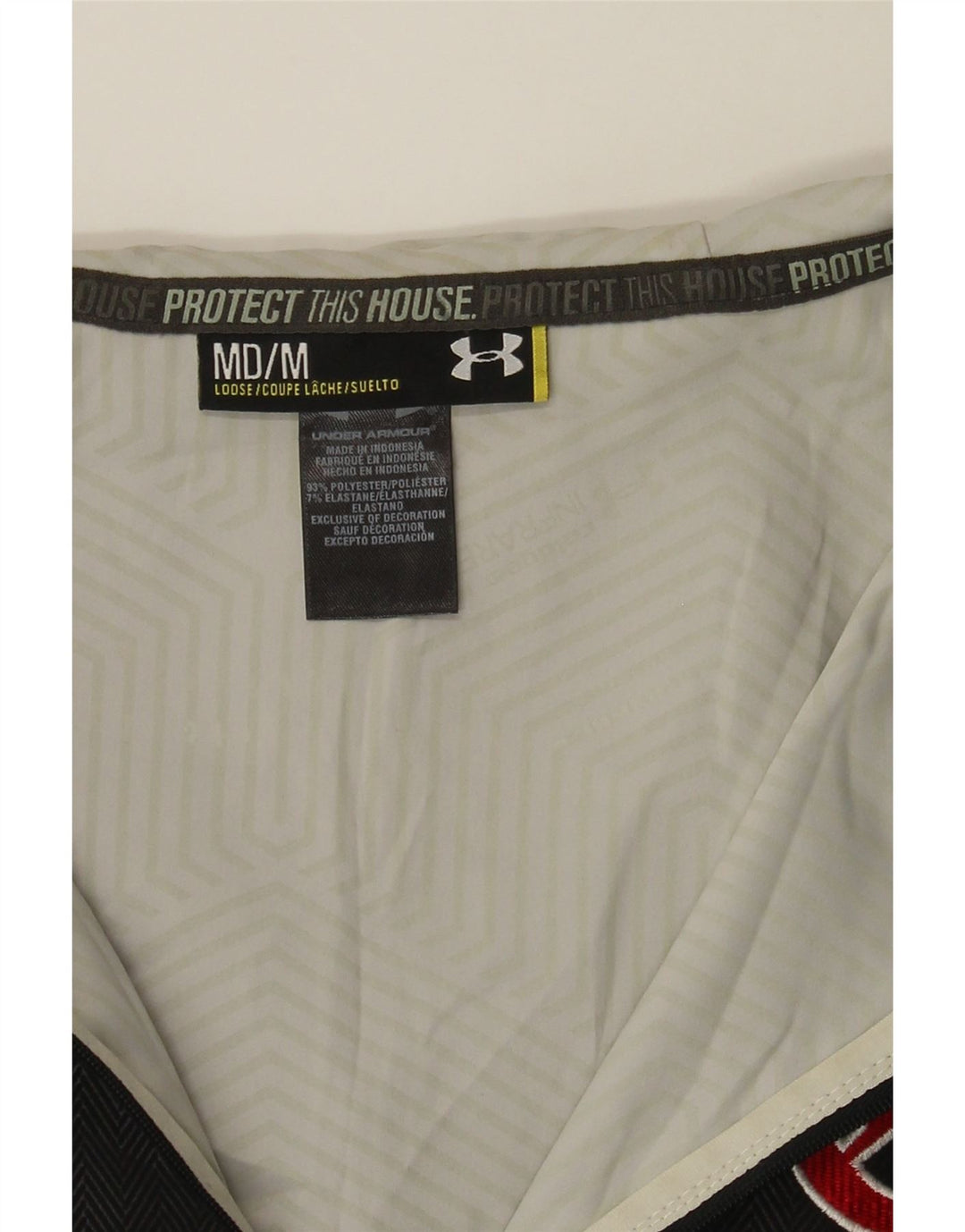 UNDER ARMOUR Mens Graphic Hooded Pullover Tracksuit Top Medium Black Vintage Under Armour and Second-Hand Under Armour from Messina Hembry 