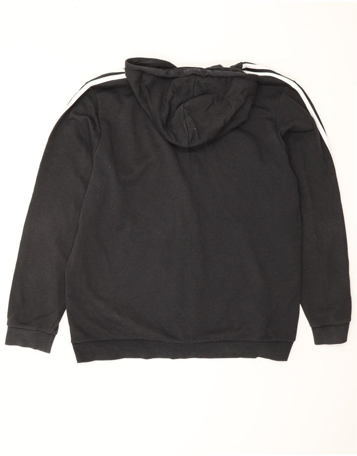 ADIDAS Mens Zip Hoodie Sweater XL Algodão Preto