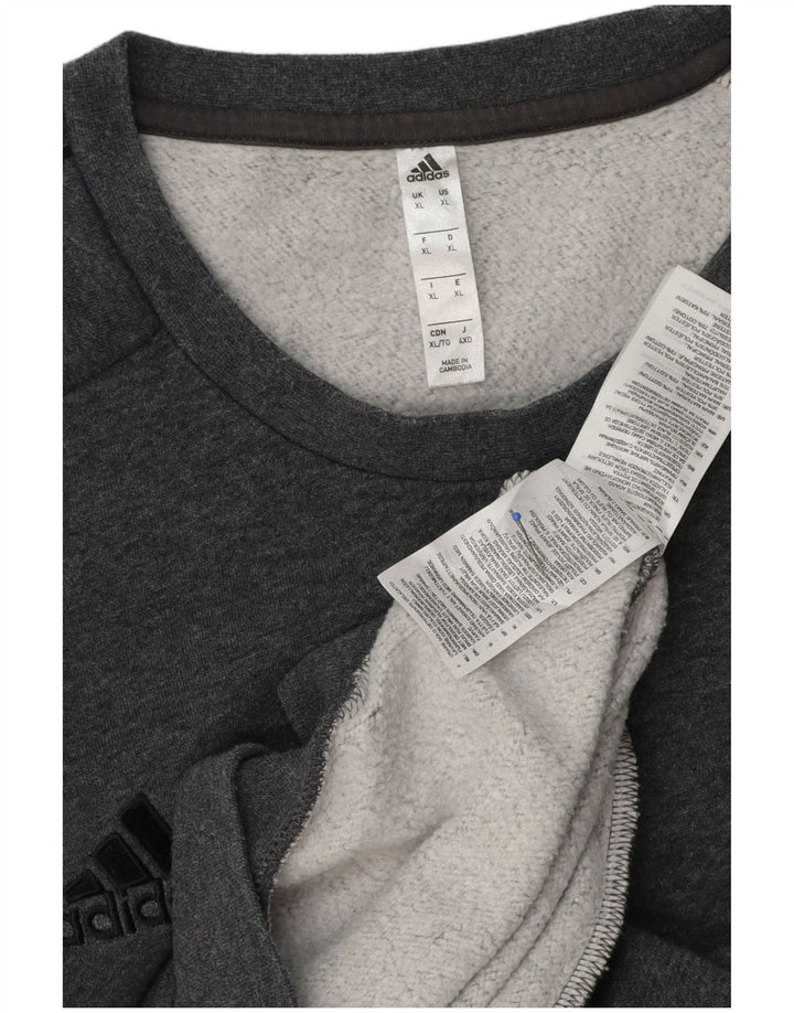 ADIDAS Mens Moletom Jumper XL Cinza Algodão