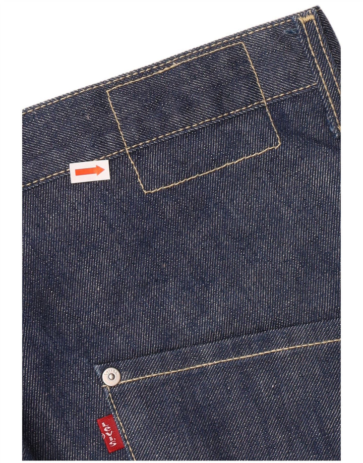 LEVI'S Masculino 501 Straight Jeans W32 L30 Azul Algodão Clássico