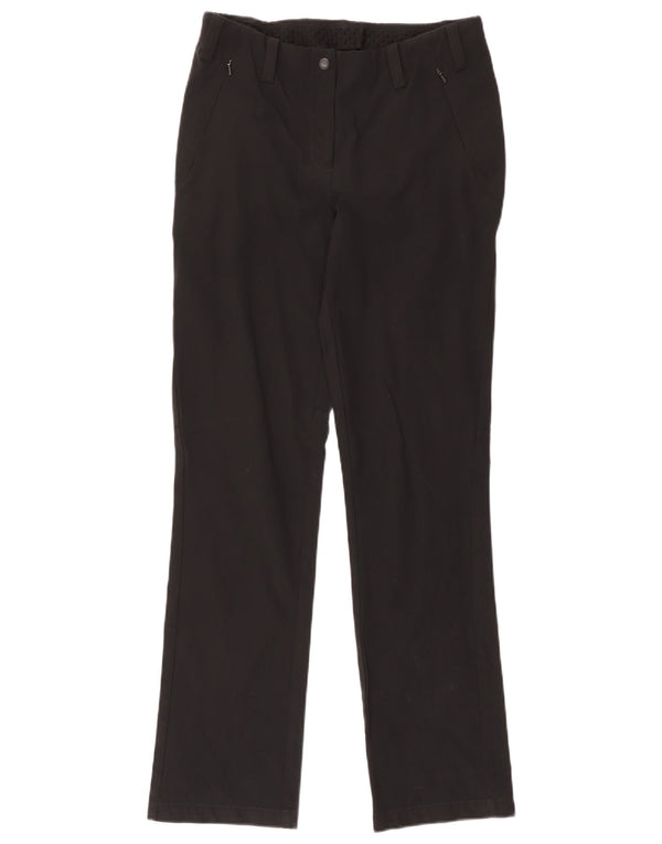 Calça feminina casual reta Rohan UK 10 pequena W32 L30 poliamida preta
