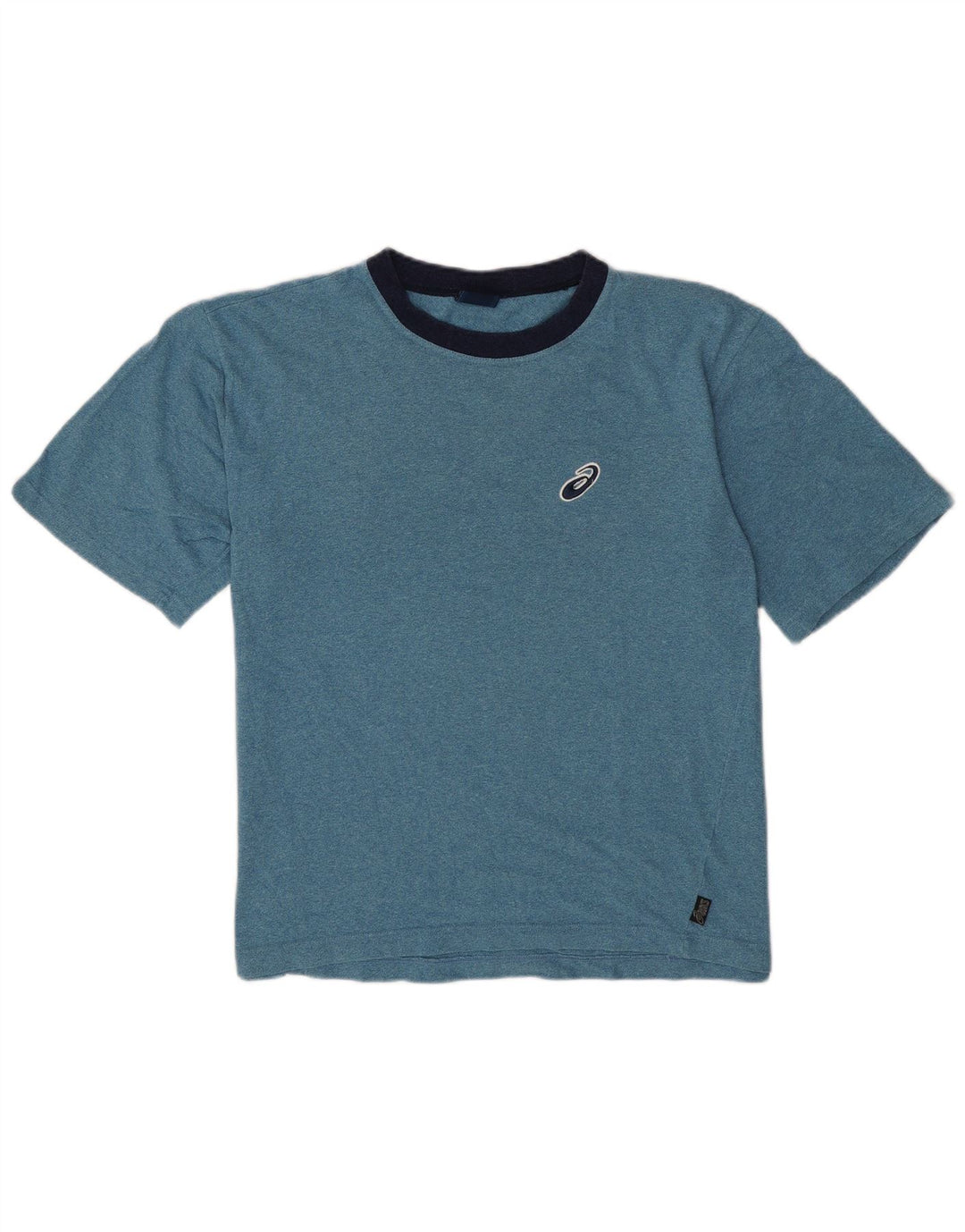 Camiseta masculina Asics Top médio azul manchado de algodão