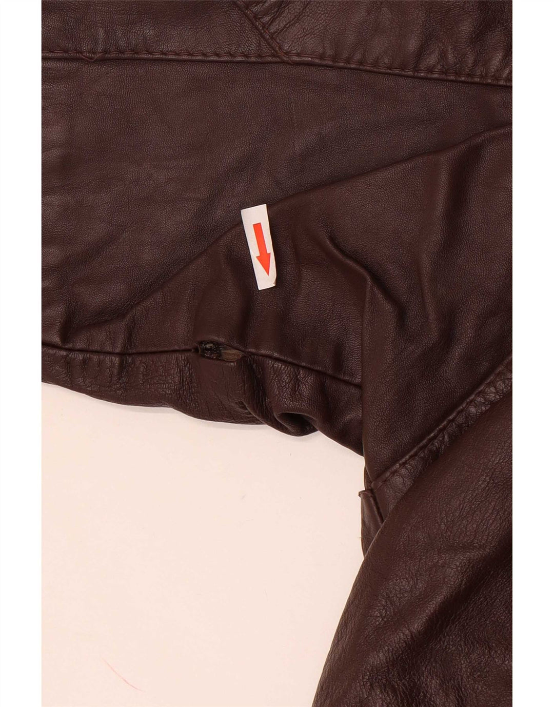 Jaqueta de couro feminina vintage Reino Unido 14 grande marrom