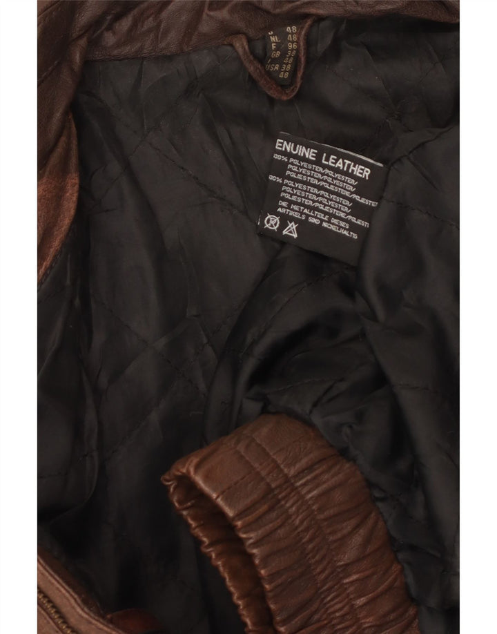 Jaqueta de couro masculina VINTAGE Reino Unido 38 couro marrom médio