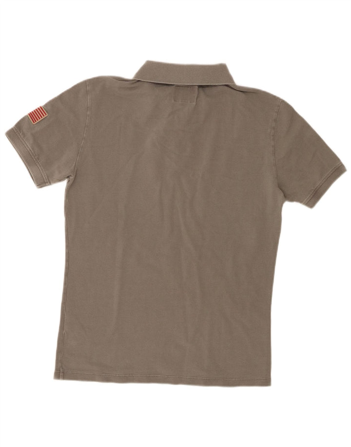 Camisa polo masculina Woolrich pequena cinza algodão