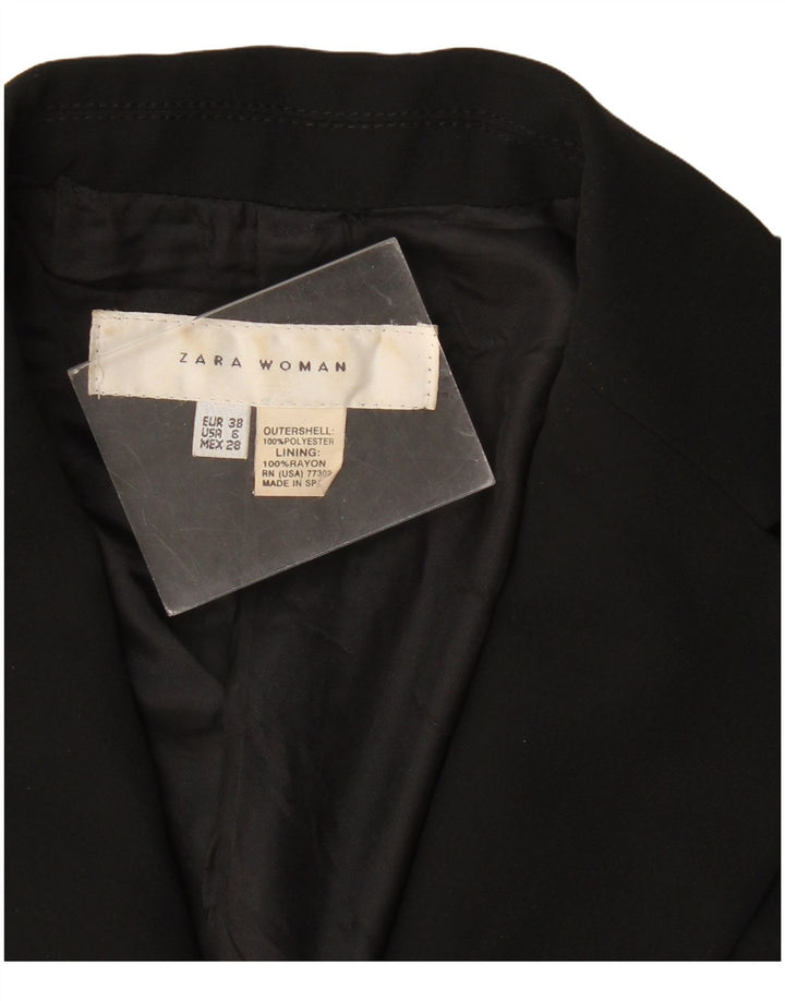 Jaqueta blazer feminina Zara com 1 botão EU 38 poliéster preto médio