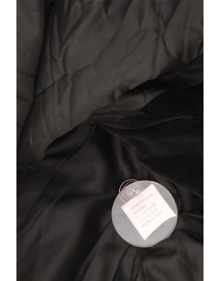 Jaqueta blazer feminina de veludo com 3 botões Tris Line IT 44 acetato preto médio