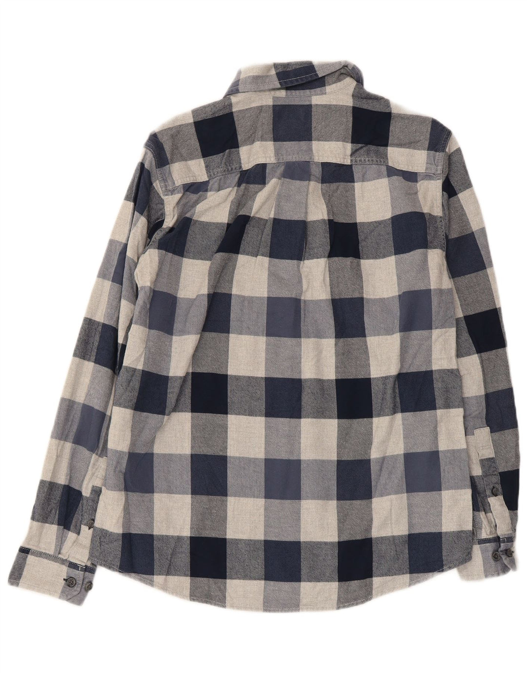 Camisa masculina de flanela EDDIE BAUER de algodão xadrez azul marinho médio
