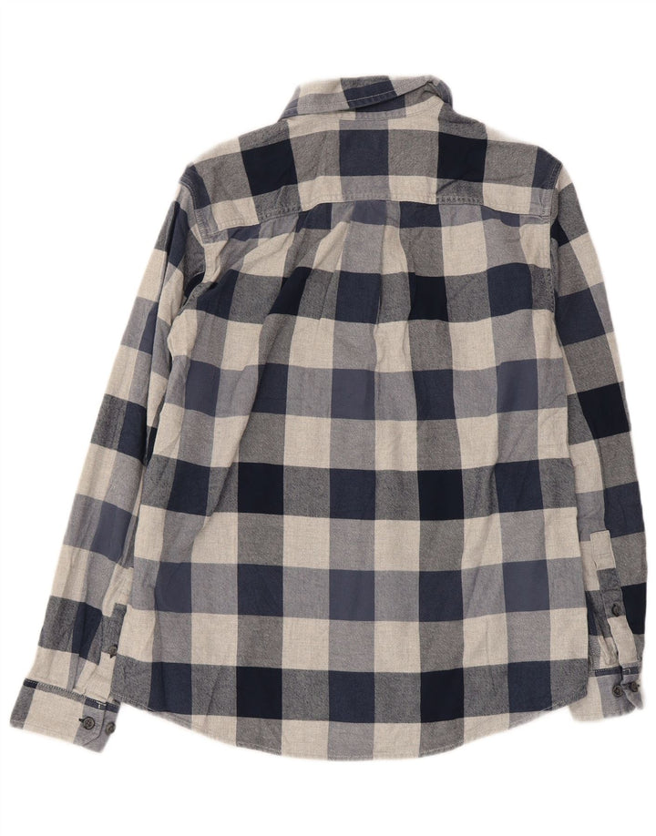 Camisa masculina de flanela EDDIE BAUER de algodão xadrez azul marinho médio