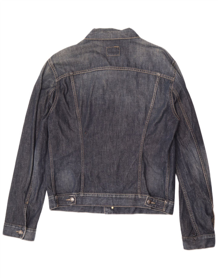 Jaqueta jeans masculina Gas UK 44 2XL algodão azul marinho