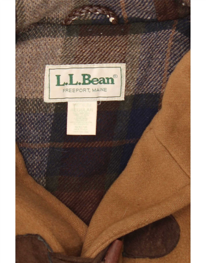 Casaco masculino com capuz L.L.Bean Reino Unido 38 lã bege médio