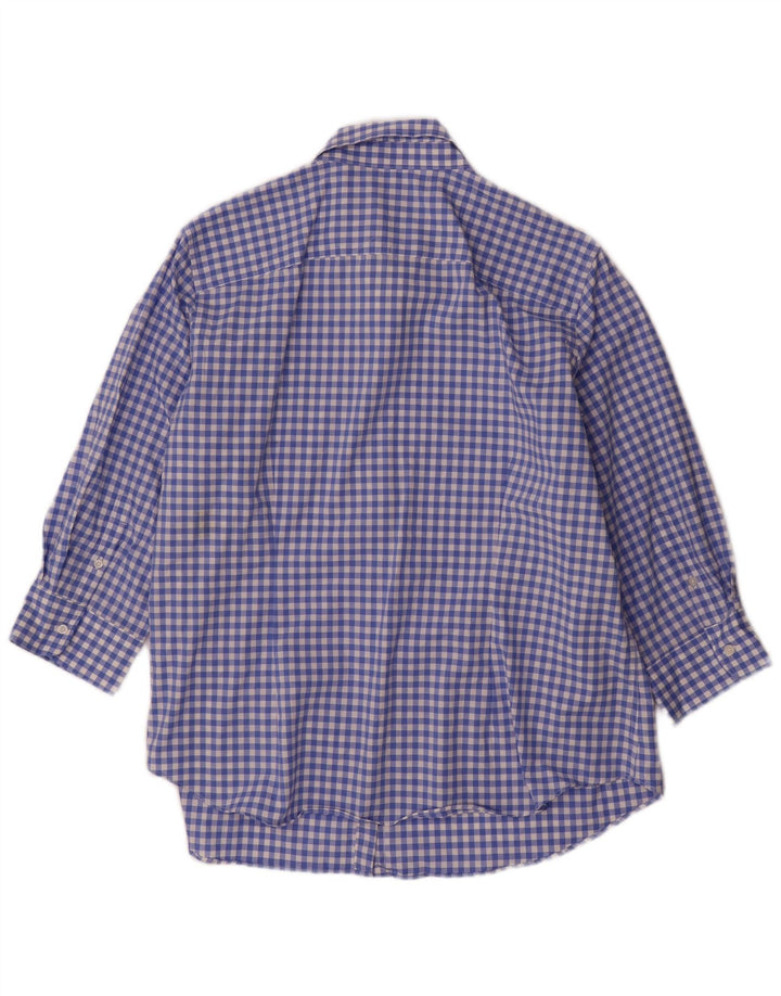 Camisa feminina Chaps UK 18 XL azul algodão guingão