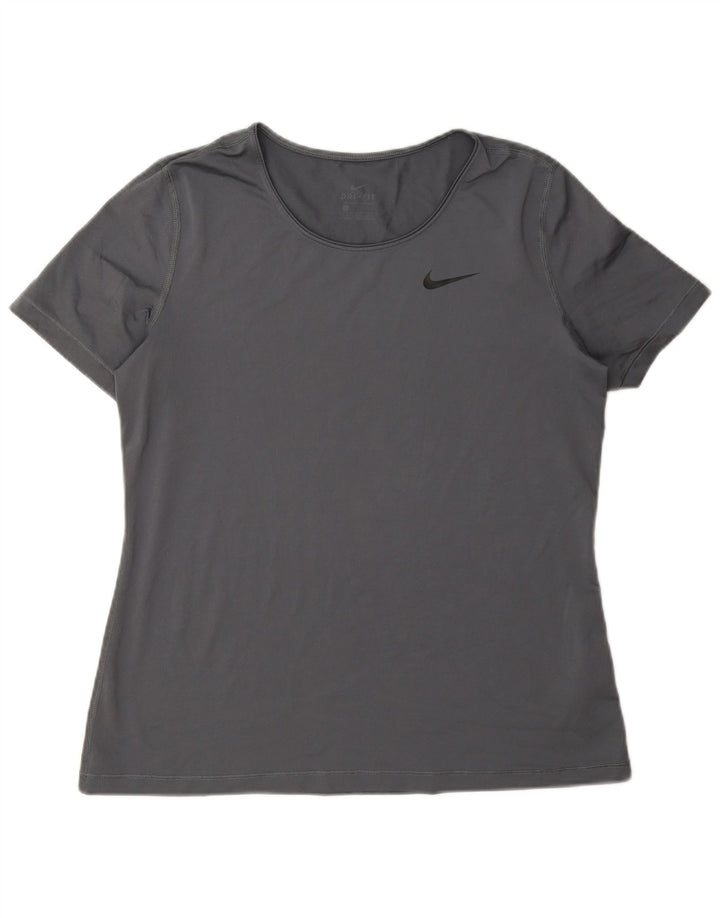 Camiseta Nike Feminina Dri Fit Top UK 16 Grande Cinza Poliéster