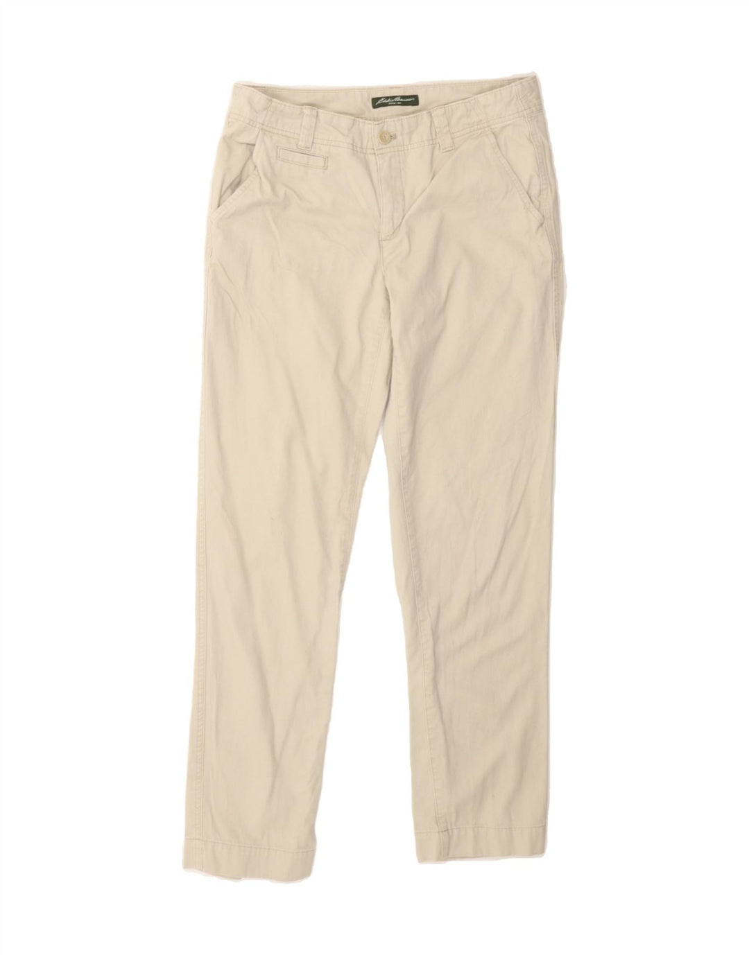 EDDIE BAUER Womens Slim Chino Trousers US 6 Medium W32 L31 Beige Cotton Vintage Eddie Bauer and Second-Hand Eddie Bauer from Messina Hembry 