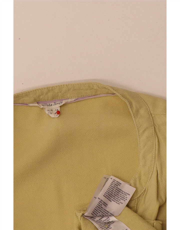 Vestido feminino em camadas White Stuff UK 16 grande viscose amarela