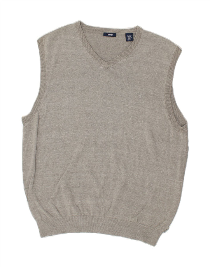 IZOD Mens Vest Tank Top XL Grey Cotton Vintage Izod and Second-Hand Izod from Messina Hembry 