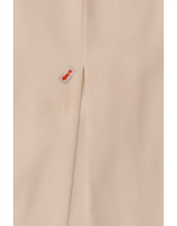 Vestido sem alças feminino Zara Reino Unido 8 pequeno poliéster branco
