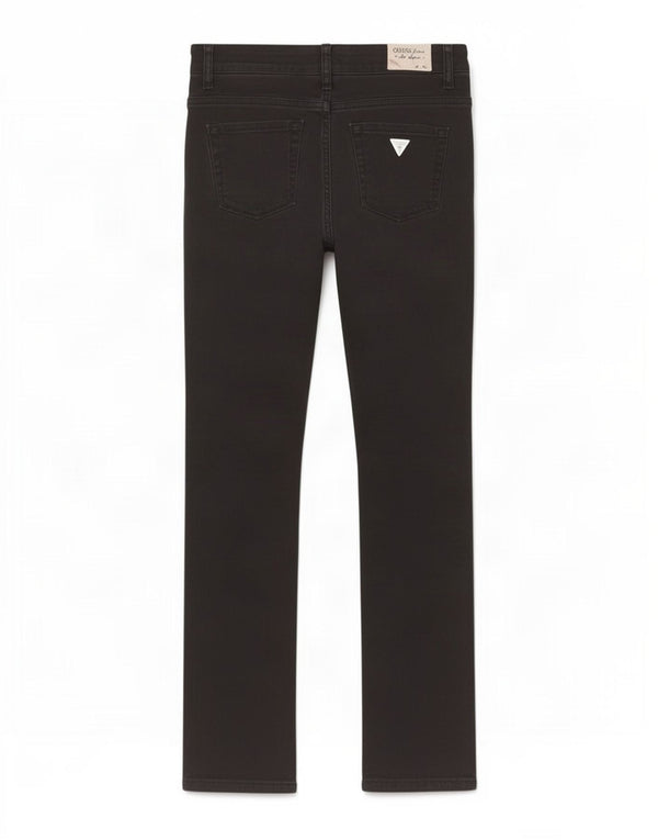 Guess Calça feminina reta casual W29 L29 algodão preto