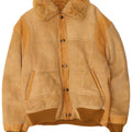 Jaqueta masculina vintage Bomber Shearling UK 38 bege médio