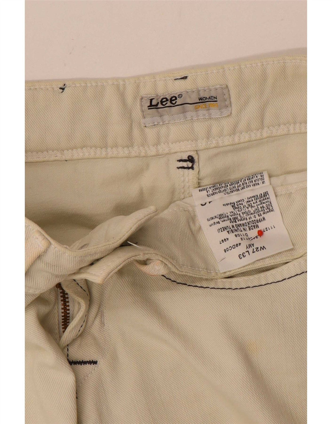 Lee Womens Amy Slim Jeans W27 L33 Off White Algodão