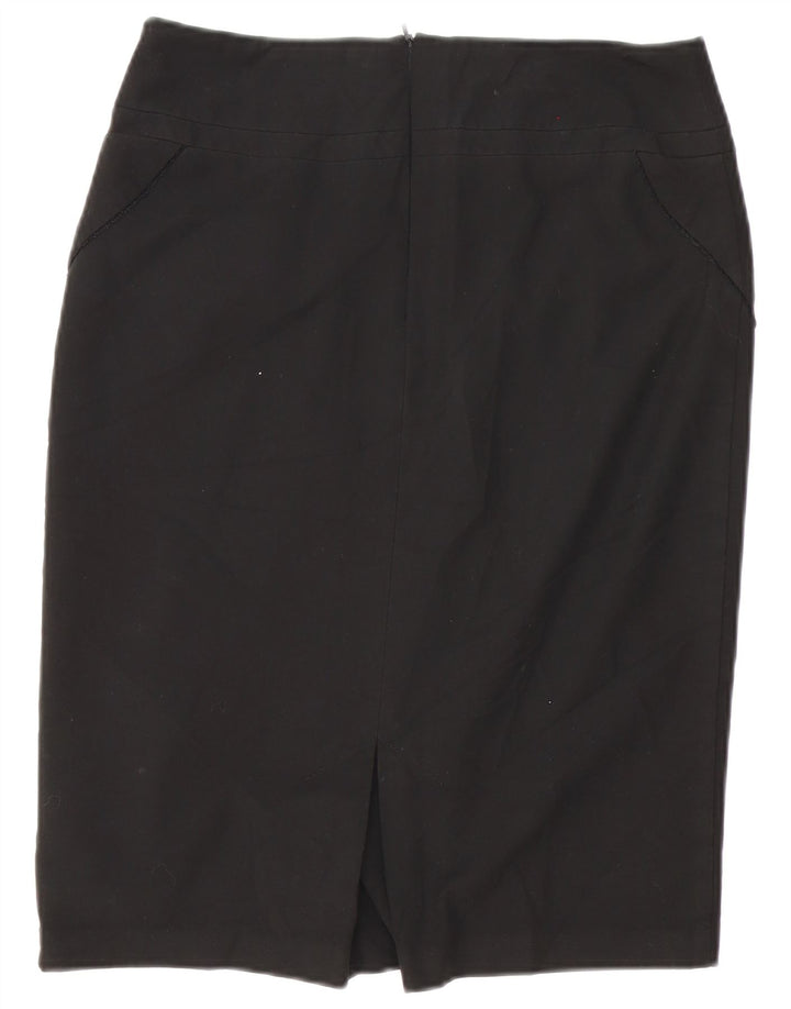 Saia reta feminina Oasis UK 12 médio W32 poliéster preto