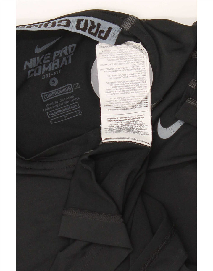 Camiseta Nike masculina de compressão top pequeno poliéster preto