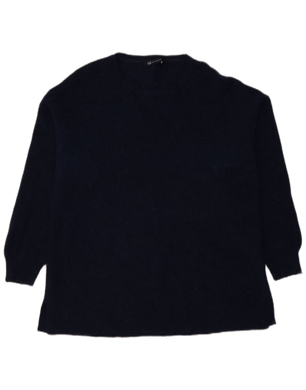 Crew Clothing Suéter feminino oversized com gola redonda Reino Unido 20 2XL azul marinho