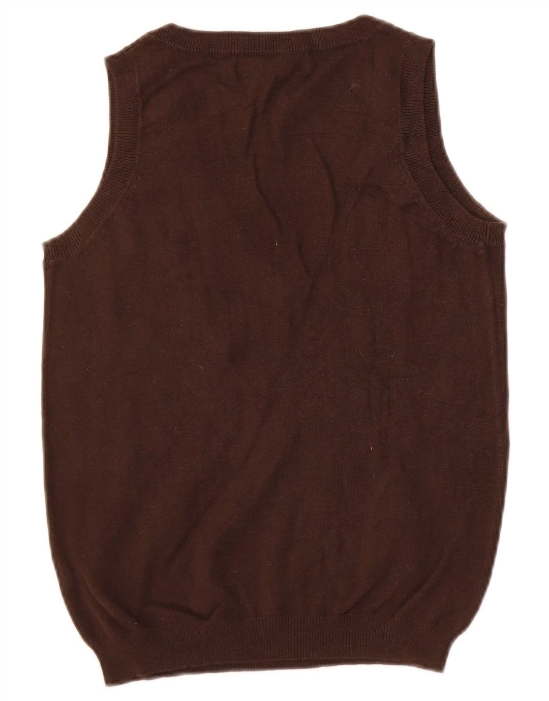 Zara Womens Vest Tank Top UK 12 Médio Algodão Marrom