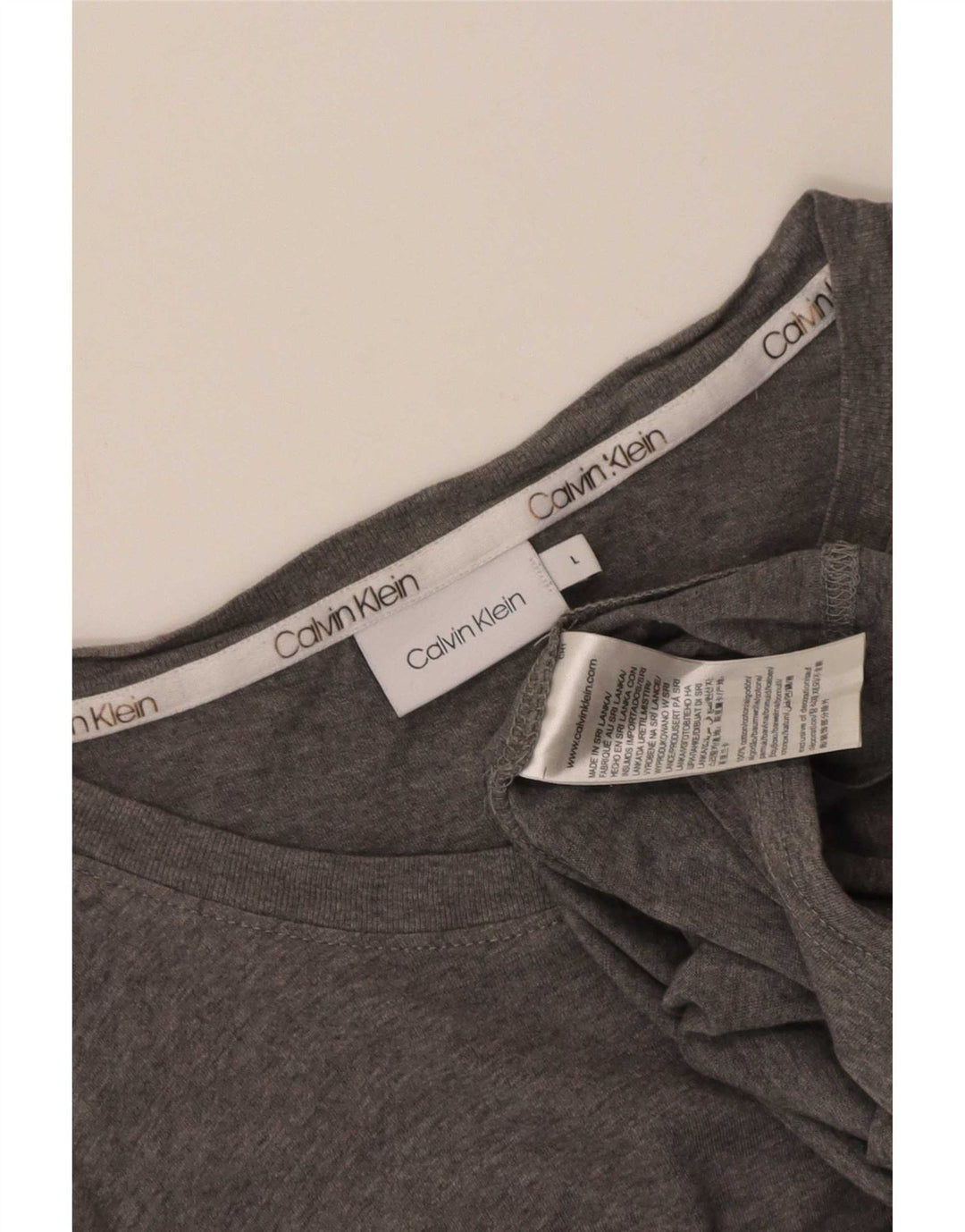 Camiseta masculina Calvin Klein grande algodão cinza