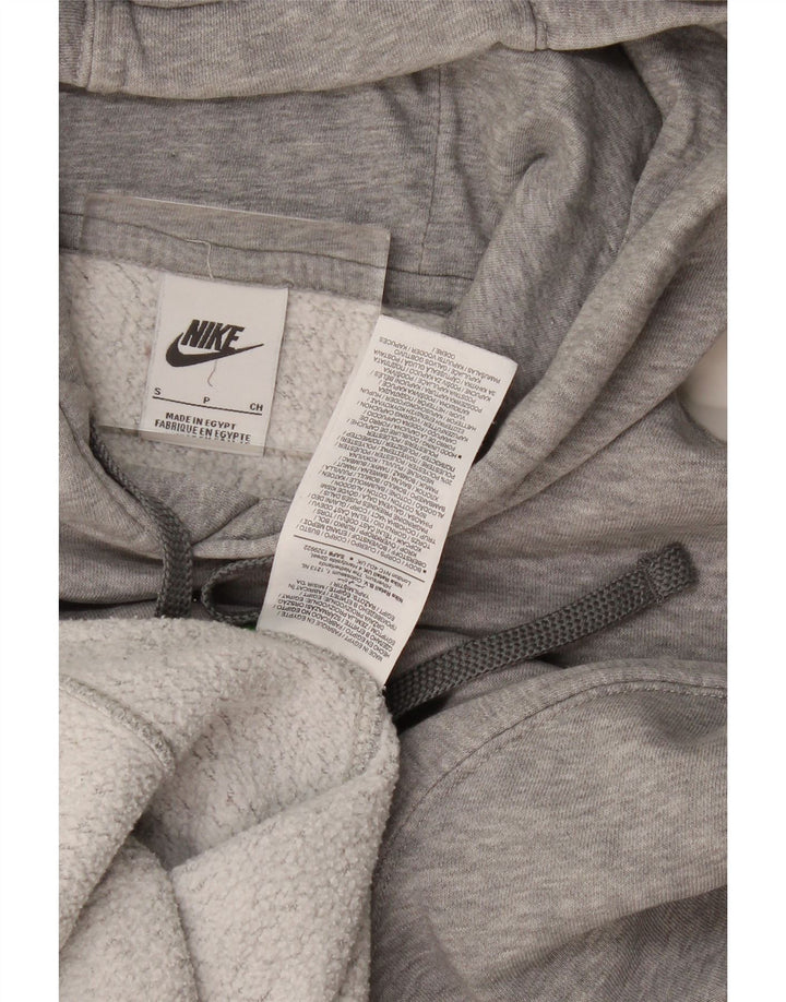 Jumper com capuz gráfico masculino Nike pequeno algodão cinza