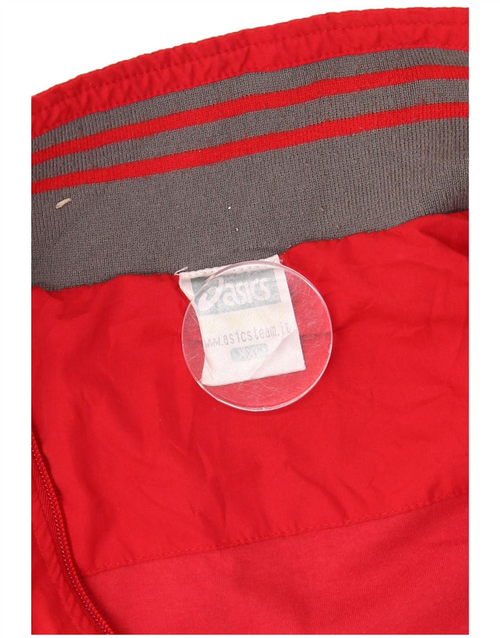ASICS Mens Graphic Tracksuit Top Jacket 2XL Vermelho Colourblock Poliéster
