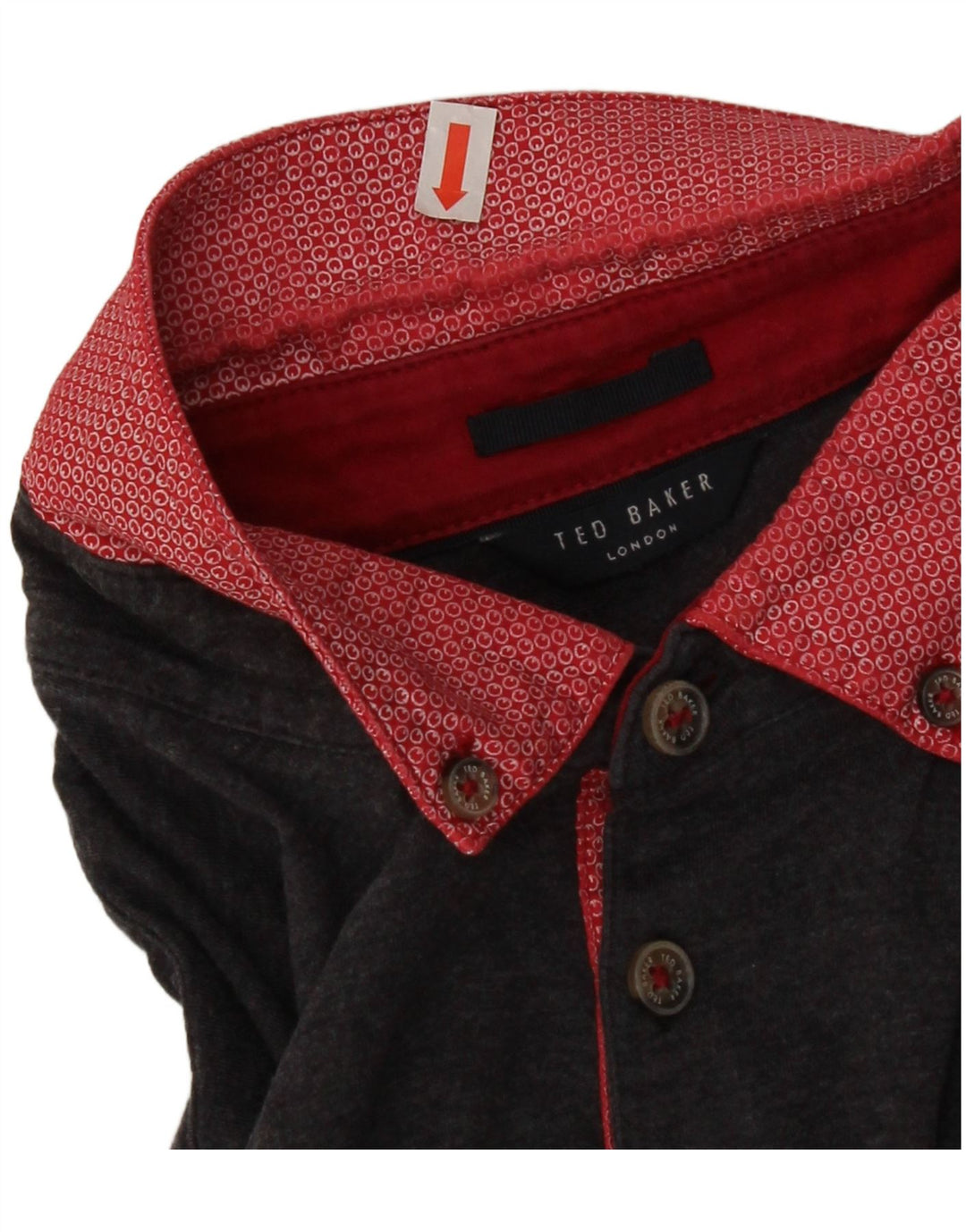 Camisa polo masculina Ted Baker XS cinza colorblock algodão