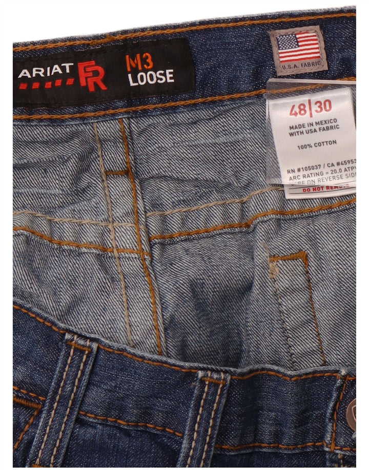 ARIAT Masculino M3 Calça Jeans Solta W48 L30 Azul Algodão