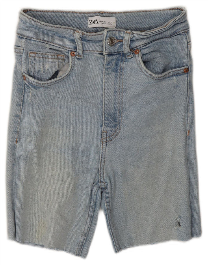 Shorts jeans feminino Zara EU 36 XS W26 azul