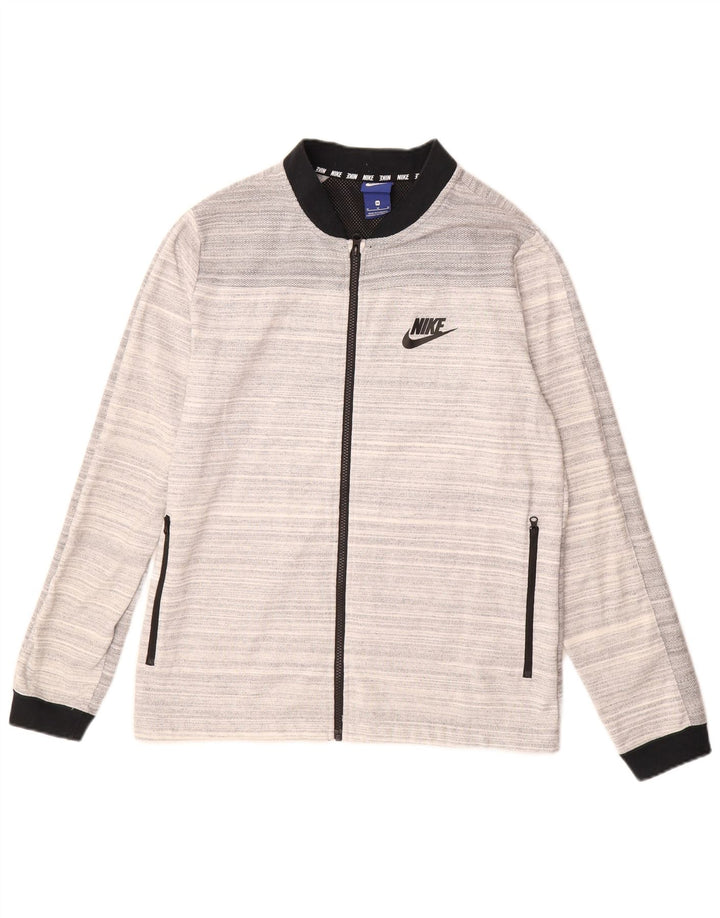 NIKE Mens Tracksuit Top Jacket Médio Cinza Listrado Algodão