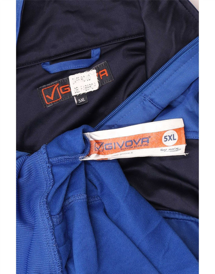 Givova Jaqueta masculina de agasalho gráfico 5XL azul colorblock poliéster