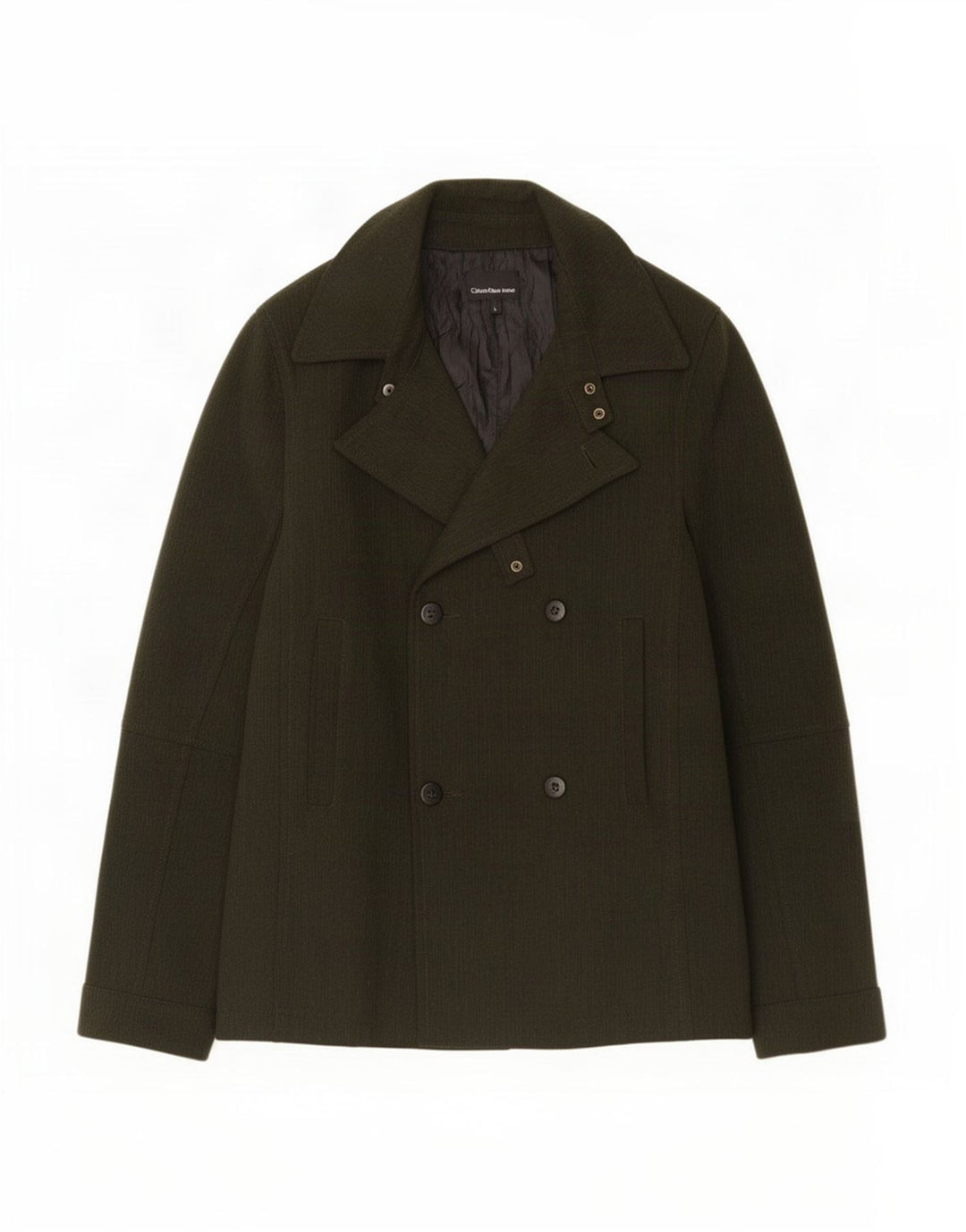Calvin Klein Jeans Masculino Pea Coat UK 40 Grande Poliéster Cáqui