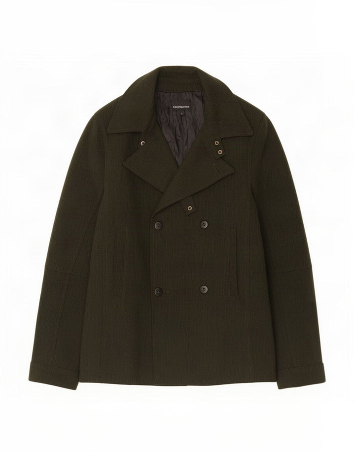 Calvin Klein Jeans Masculino Pea Coat UK 40 Grande Poliéster Cáqui
