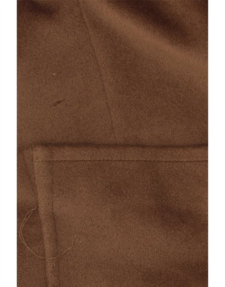 Sobretudo oversized feminino Max Mara Reino Unido 12 lã marrom médio