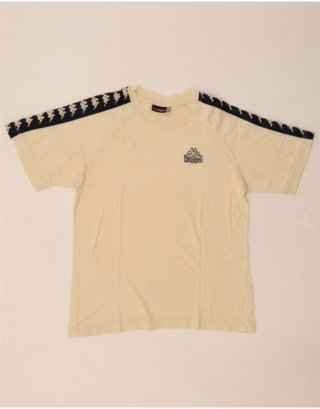 Camiseta masculina gráfica KAPPA Top pequeno algodão colorblock bege