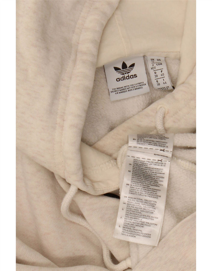 ADIDAS Womens Hoodie Jumper UK 12 Médio Cinza Algodão