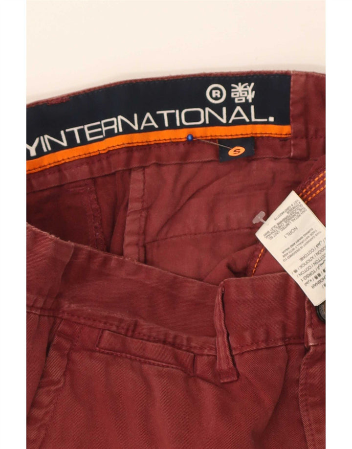 Superdry Mens Chino Shorts Pequeno W32 Marrom Algodão