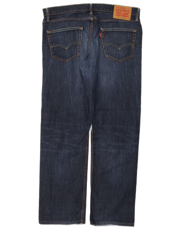 Calça jeans feminina Levi's 504 Straight W34 L32 azul algodão