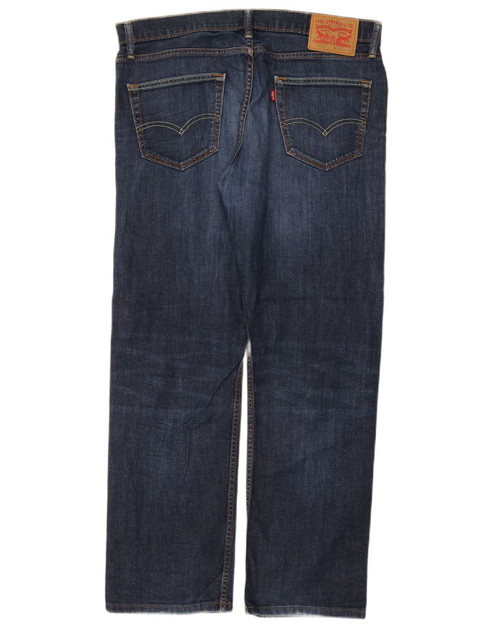 Calça jeans feminina Levi's 504 Straight W34 L32 azul algodão