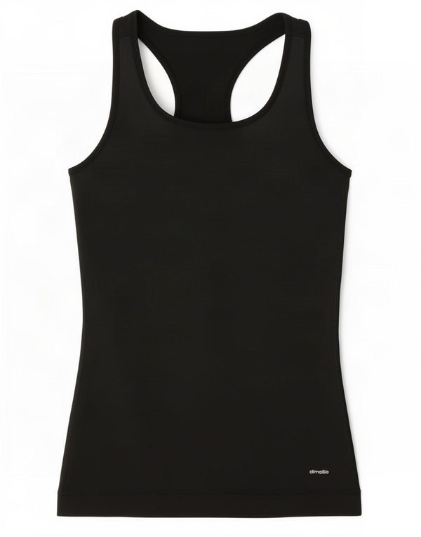 Adidas Womens Climalite Vest Top UK 12/14 Médio Preto Poliéster