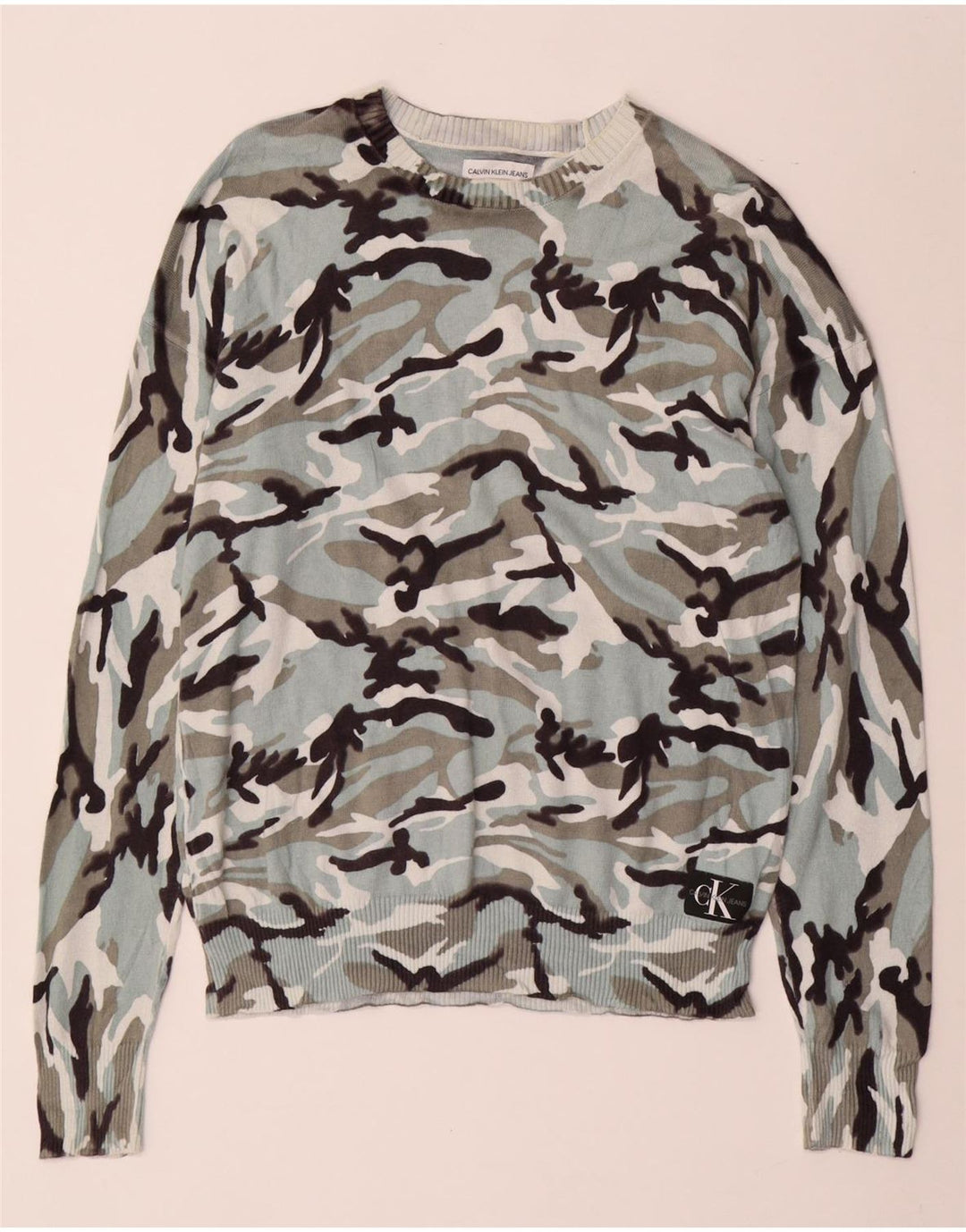 Suéter feminino CALVIN KLEIN JEANS com gola canoa Reino Unido 14 azul médio