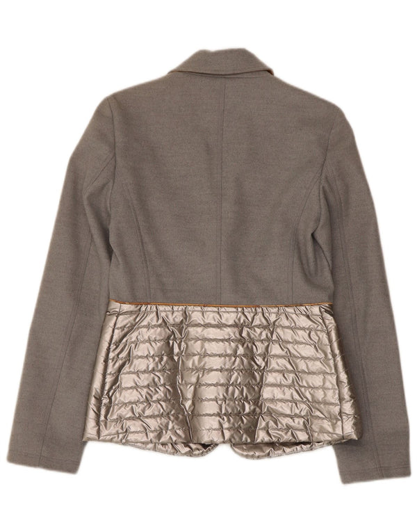 Jaqueta blazer acolchoada feminina ALVIERO MARTINI IT 38 XS cinza colorblock